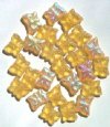 25 12mm Light Topaz AB Butterfly Beads